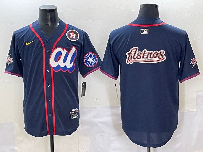 Men 2025 Houston Astros Blank Drak Blue All star Nike MLB Jersey style 8->houston astros->MLB Jersey